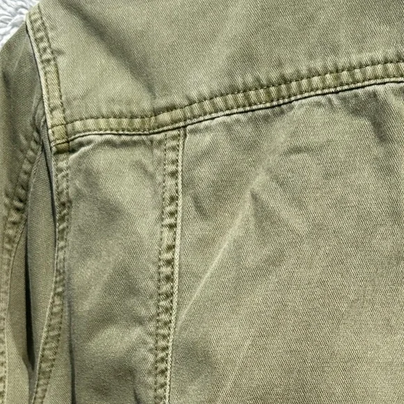 Lucky Brand Green Utility Military Jacket Large Cotton Jacket Cargo Pockets - Picture 10 of 11